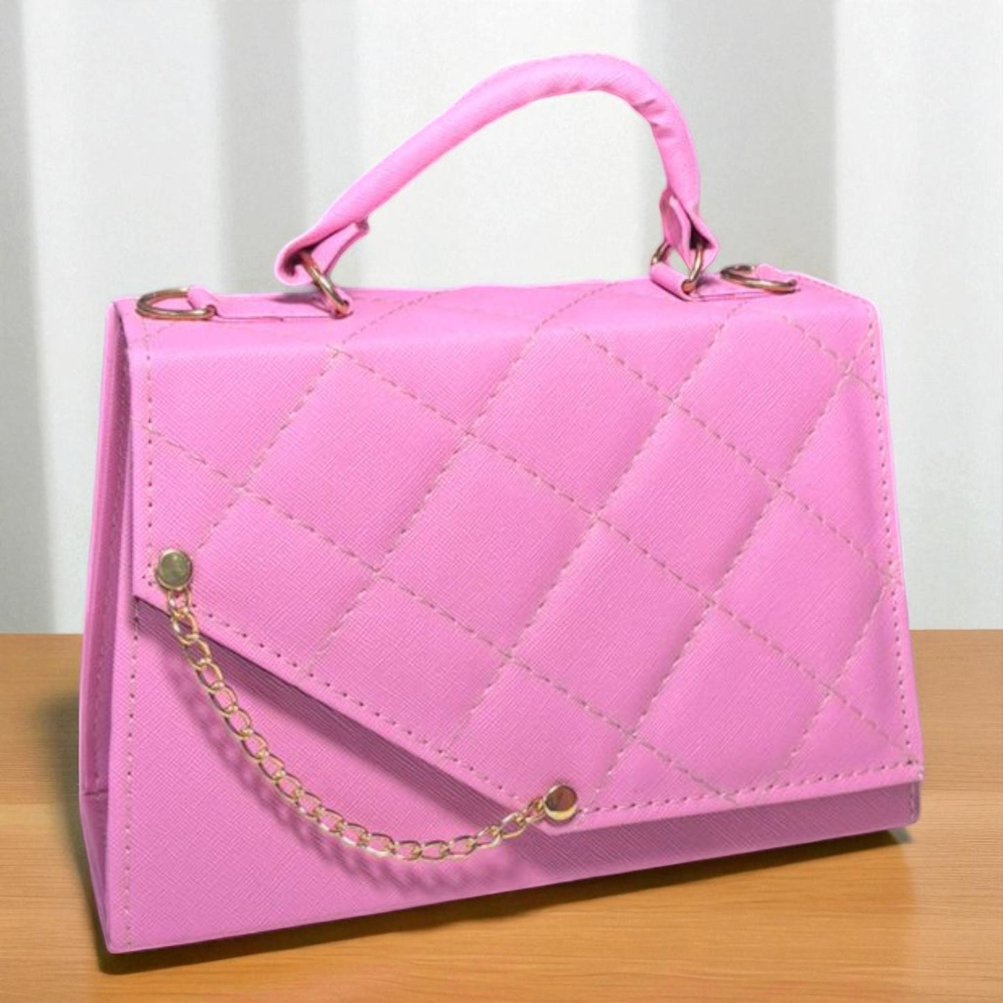 Bolsa MELINA Crossbody Azul Acolchada con Cadena Dorada | Mini Elegante de Moda