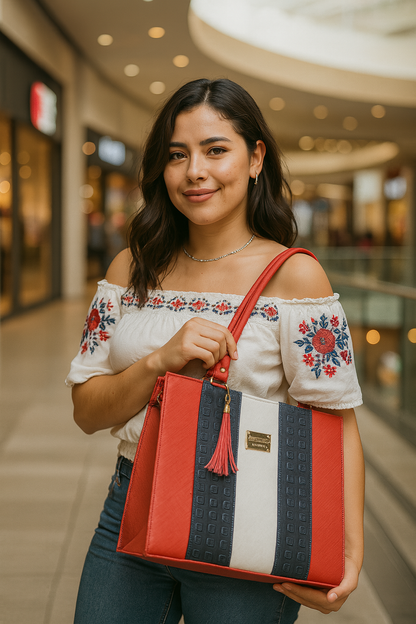 Bolsa de dama Natalia elegante moderna tricolor sintética alta calidad duradera exclusiva