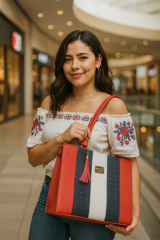 Bolsa de dama Natalia elegante moderna tricolor sintética alta calidad duradera exclusiva