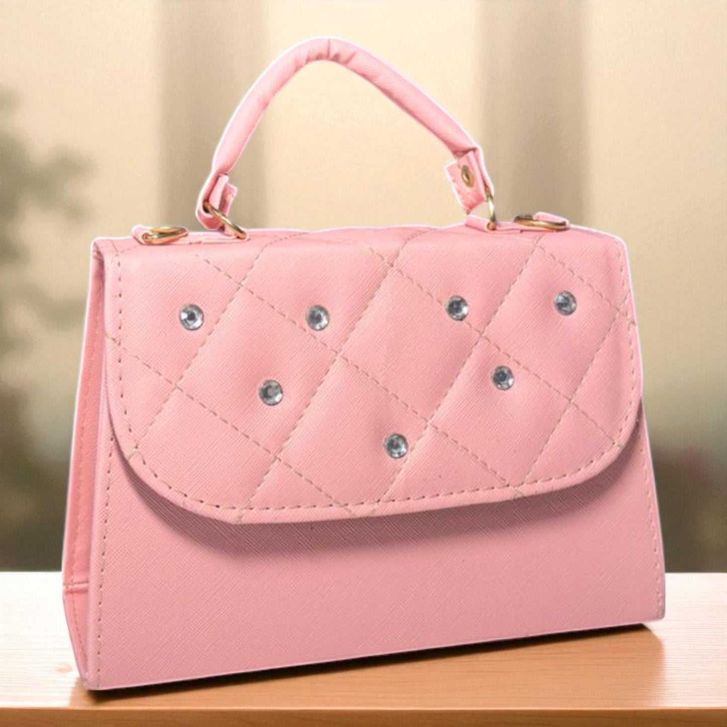 Bolsa NEREA Crossbody Lila Acolchada con Brillos Elegantes | Mini Bolsa de Moda Femenina