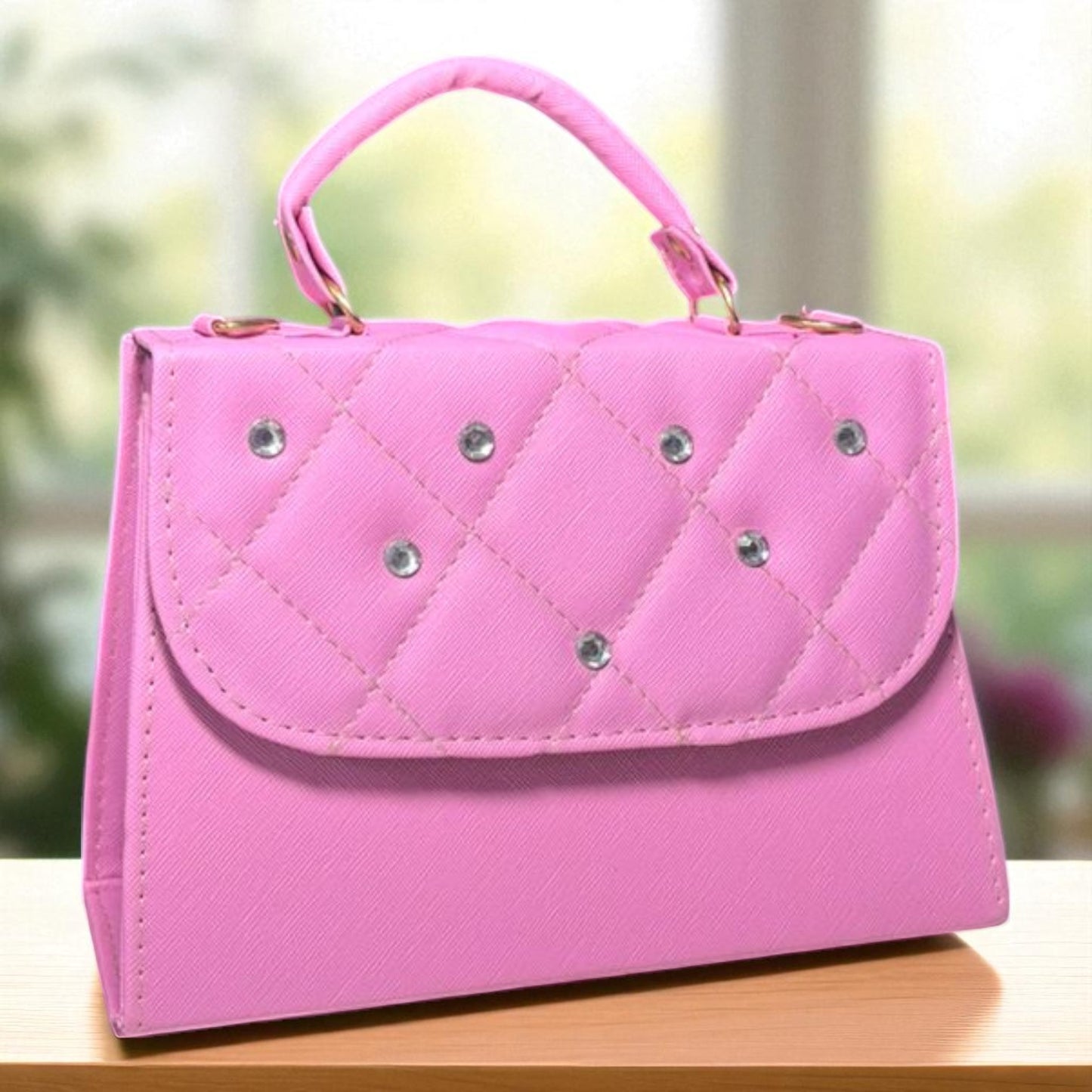 Bolsa NEREA Crossbody Lila Acolchada con Brillos Elegantes | Mini Bolsa de Moda Femenina