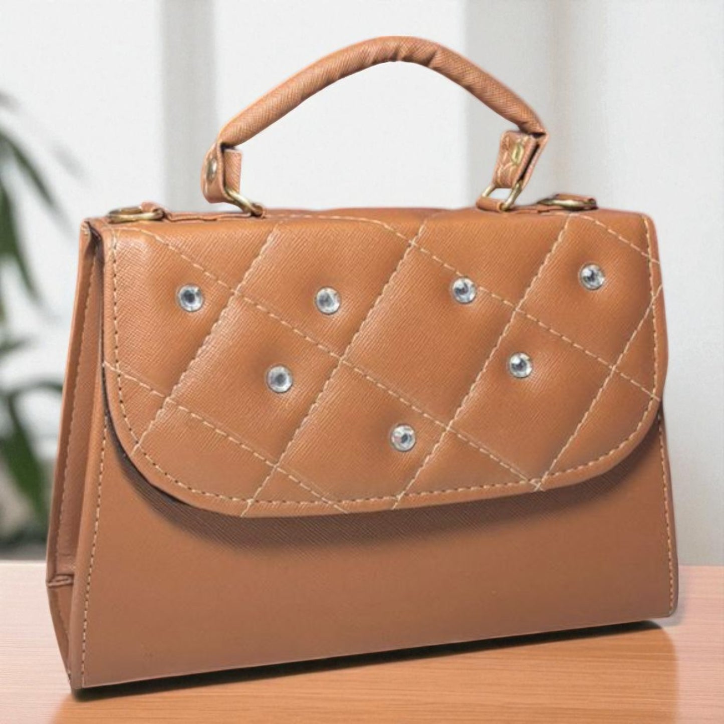 Bolsa NEREA Crossbody Lila Acolchada con Brillos Elegantes | Mini Bolsa de Moda Femenina