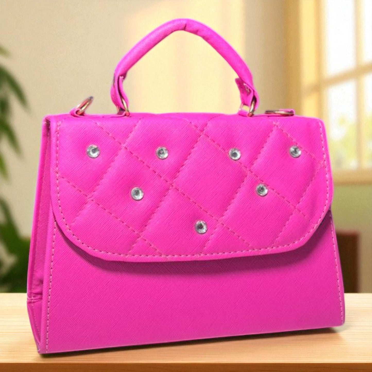 Bolsa NEREA Crossbody Lila Acolchada con Brillos Elegantes | Mini Bolsa de Moda Femenina