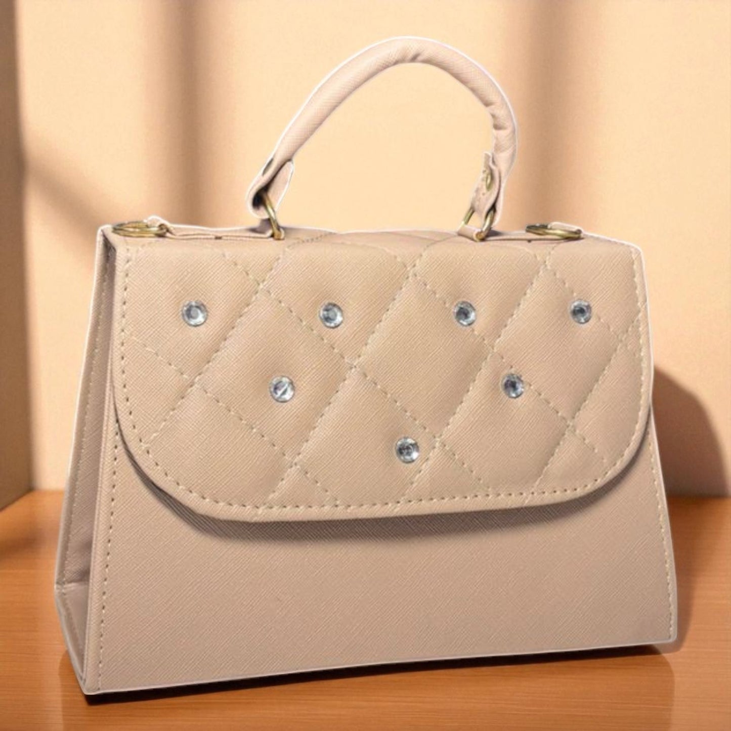 Bolsa NEREA Crossbody Lila Acolchada con Brillos Elegantes | Mini Bolsa de Moda Femenina