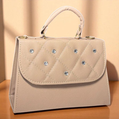 Bolsa NEREA Crossbody Lila Acolchada con Brillos Elegantes | Mini Bolsa de Moda Femenina