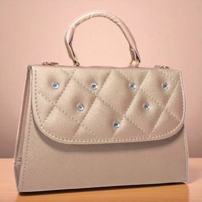 Bolsa NEREA Crossbody Lila Acolchada con Brillos Elegantes | Mini Bolsa de Moda Femenina