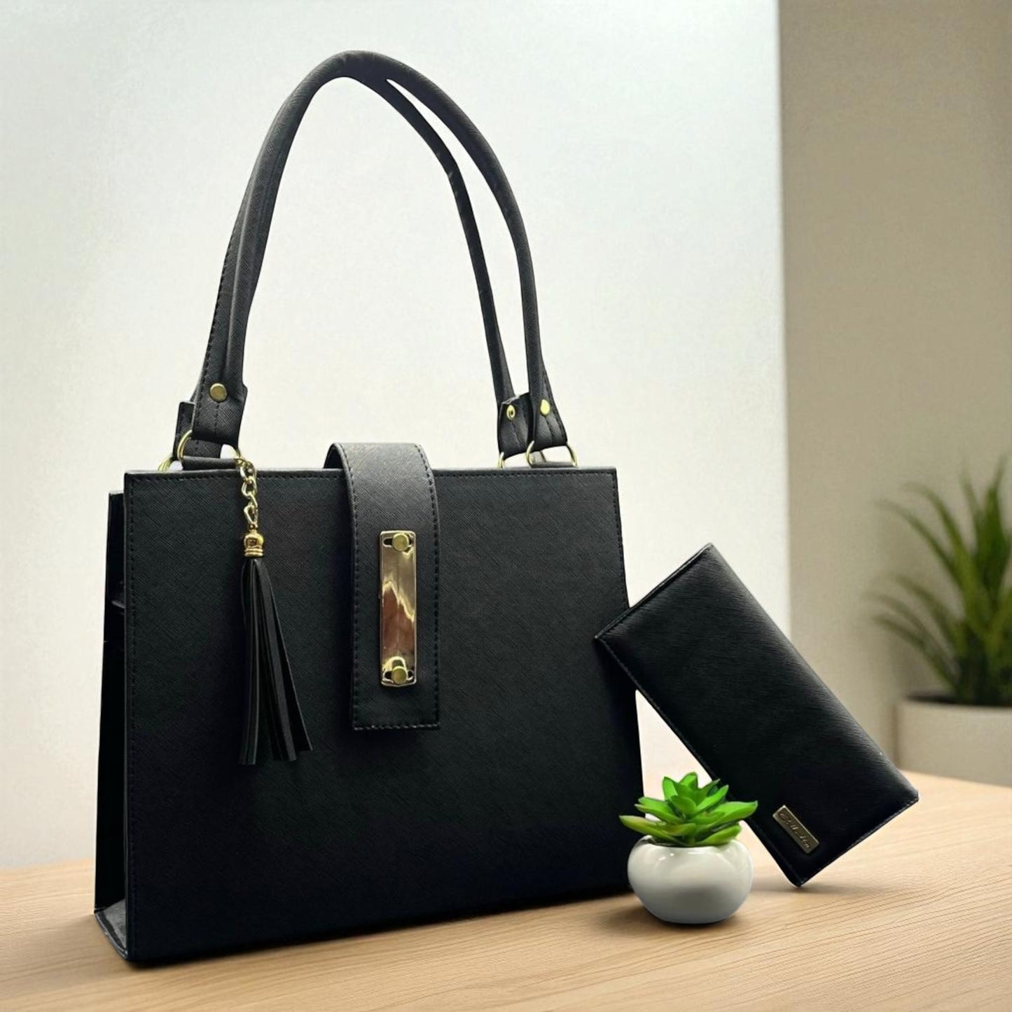 Bolsa de dama Loren elegante moderna grande beige sintética alta calidad exclusiva