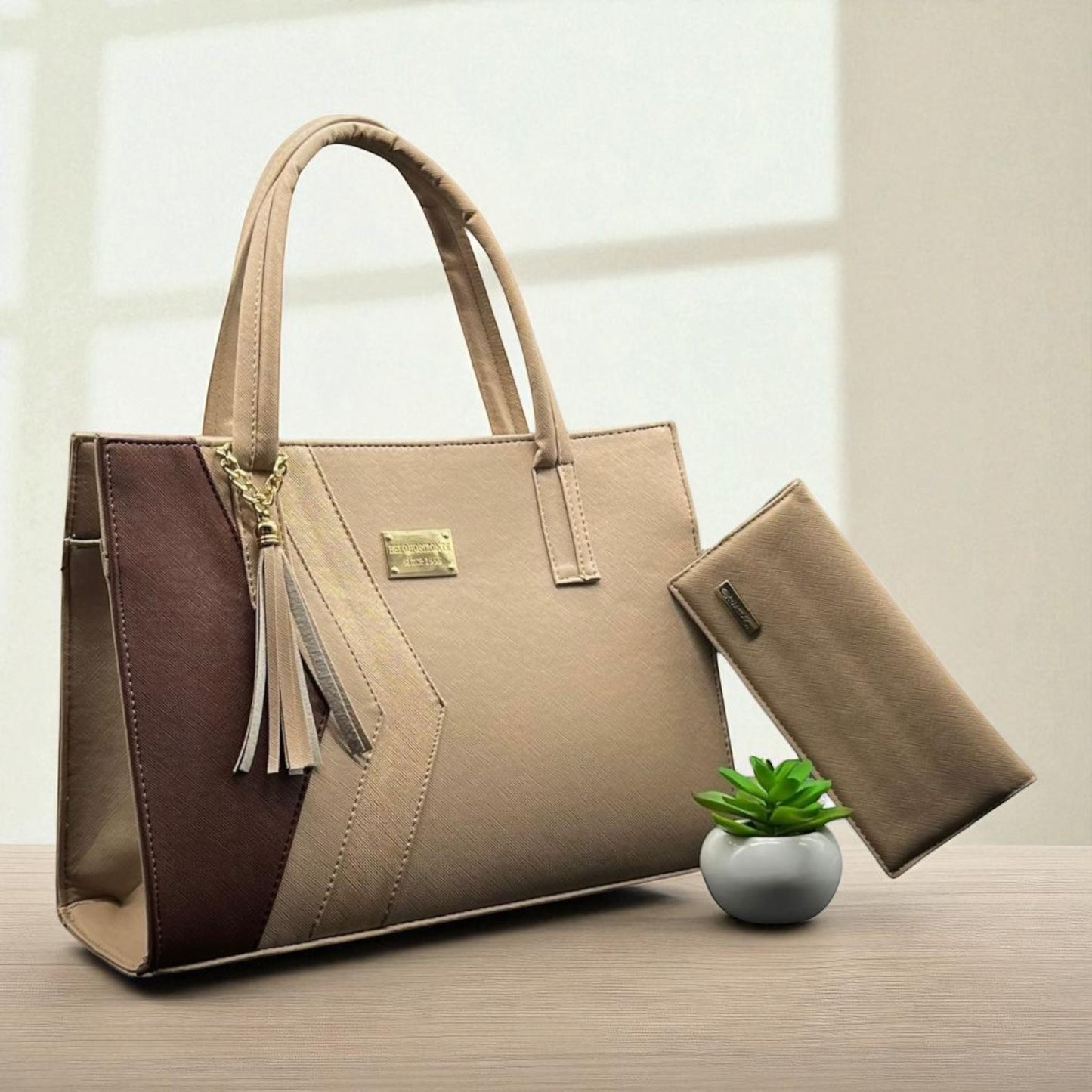 Bolsa de dama Paola elegante moderna grande negra sintética alta calidad duradera