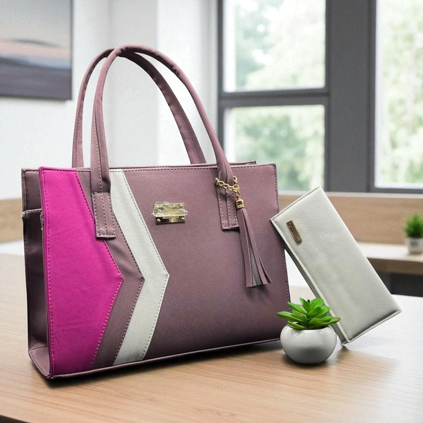 Bolsa de dama Paola elegante moderna grande negra sintética alta calidad duradera