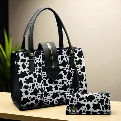 Bolsa de dama Patricia elegante moderna acolchada negra sintética alta calidad duradera