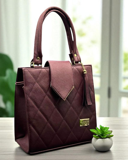 Bolsa de dama Danie elegante moderna acolchada café sintética alta calidad duradera