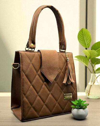 Bolsa de dama Danie elegante moderna acolchada café sintética alta calidad duradera