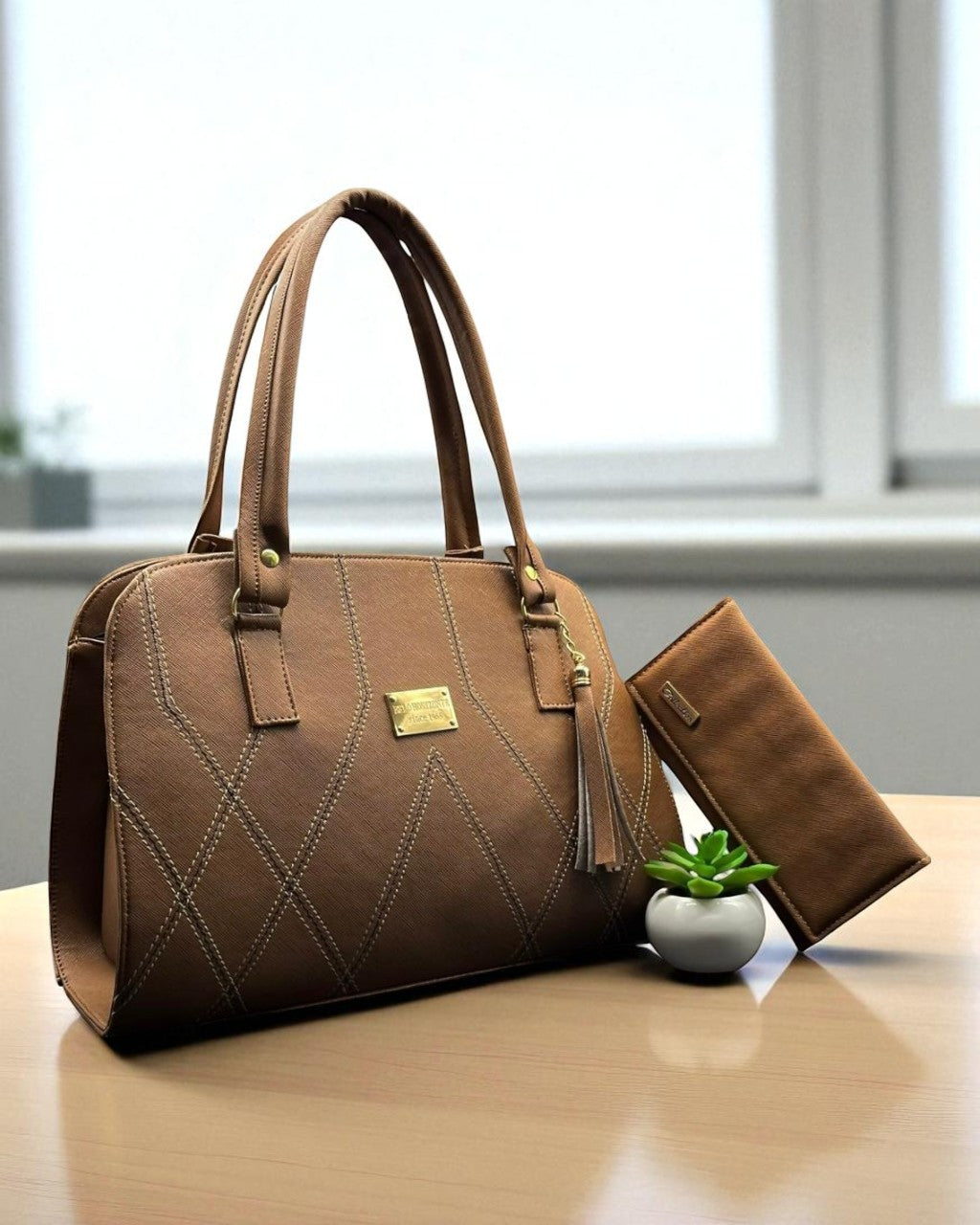 Bolsa de dama Gabriela elegante moderna grande blanca sintética alta calidad duradera