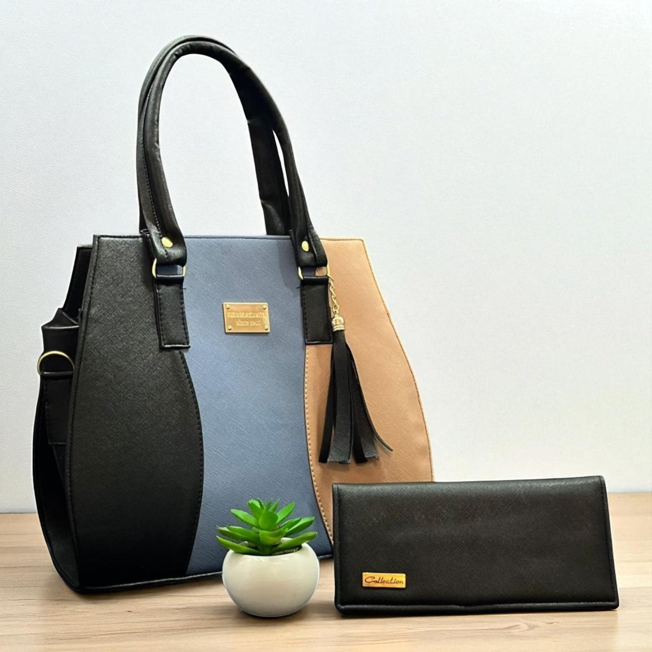 Bolsa de dama Andrea elegante moderna tricolor sintética alta calidad duradera exclusiva