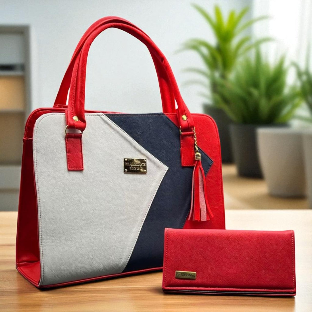 Bolsa de dama Karla elegante moderna tricolor sintética alta calidad duradera exclusiva