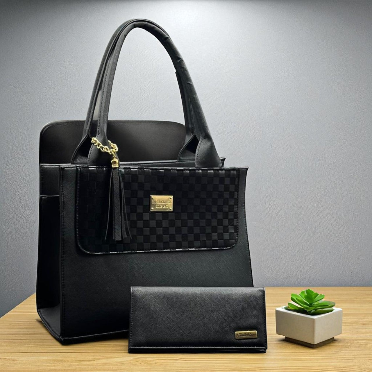 Bolsa de dama Isabela elegante moderna negra sintética alta calidad duradera exclusiva