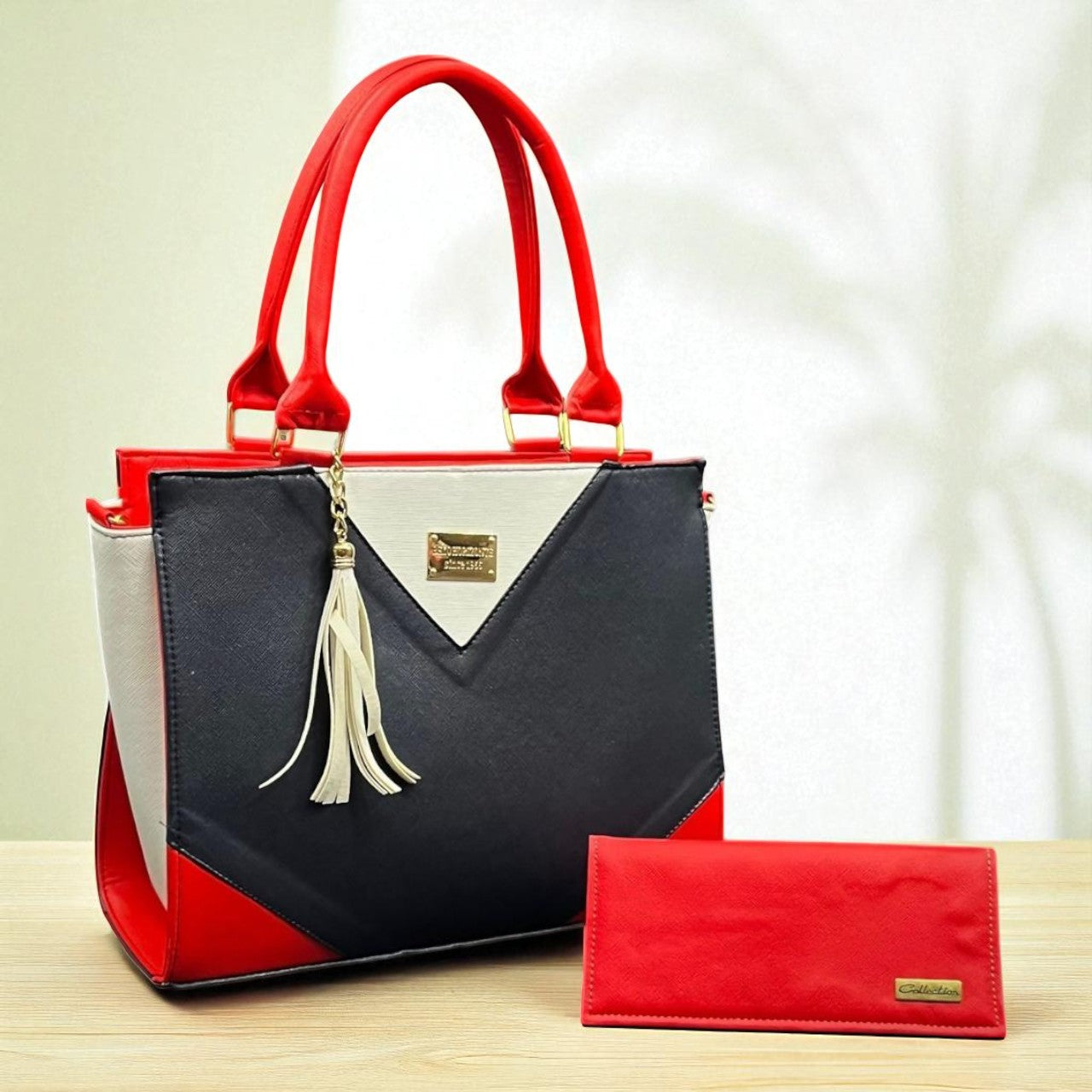 Bolsa de dama ROMINA elegante moderna roja sintética alta calidad duradera