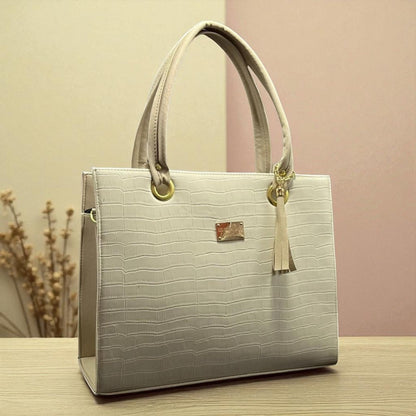 Bolsa de dama Vale croco beige elegante sintética alta calidad duradera