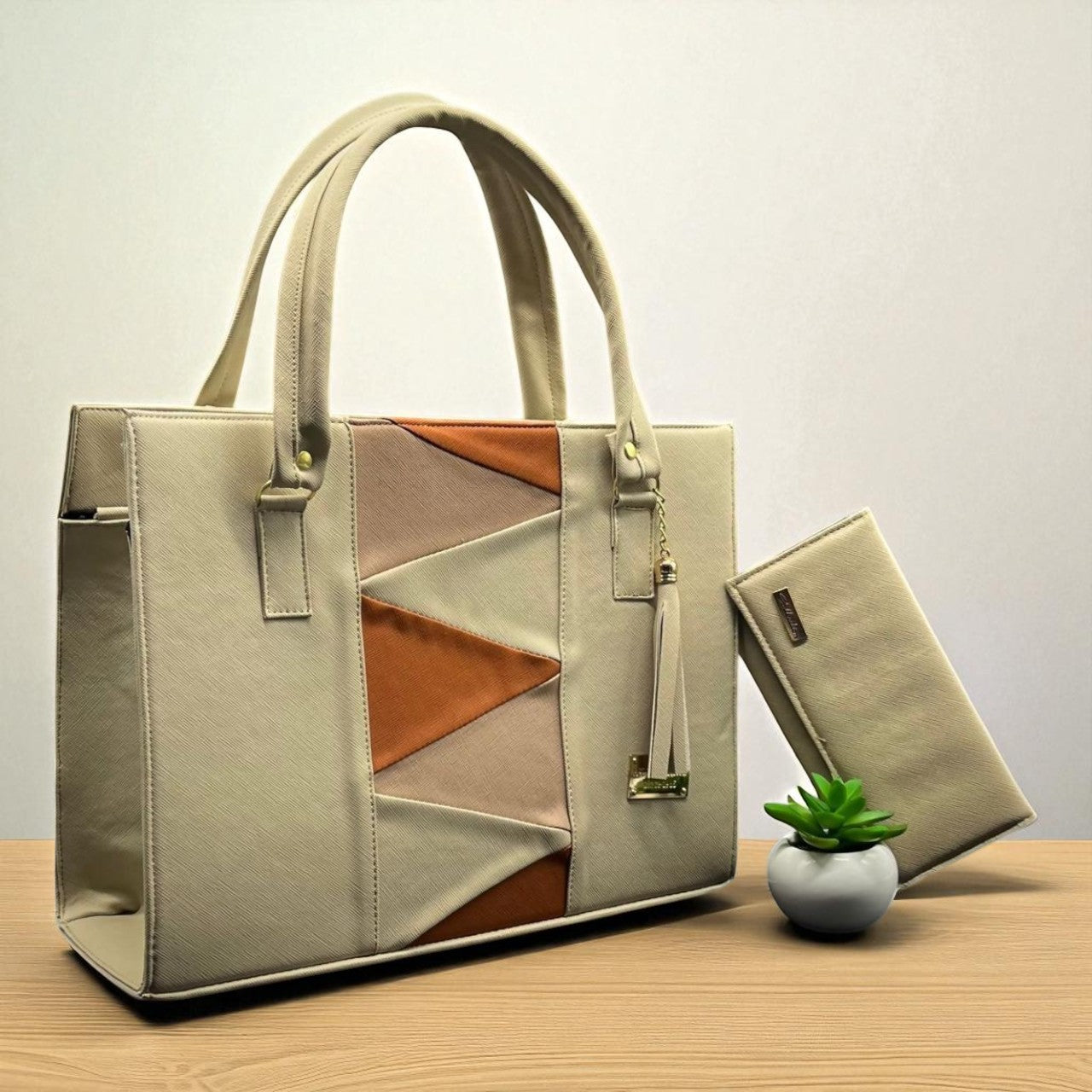 Bolsa Azteca  Sintética de Alta Calidad con Diseño Geométrico Moderno Elegante