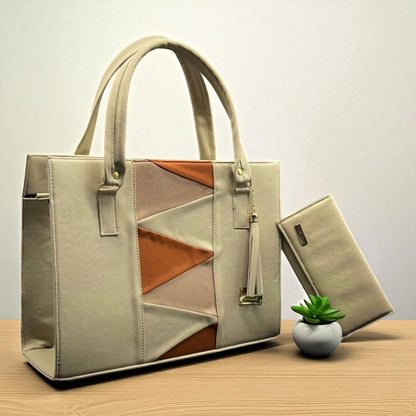 Bolsa Azteca  Sintética de Alta Calidad con Diseño Geométrico Moderno Elegante