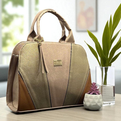 Bolsa Valentina Tricolor Negra Blanca Beige Sintética de Alta Calidad Moderna Elegante