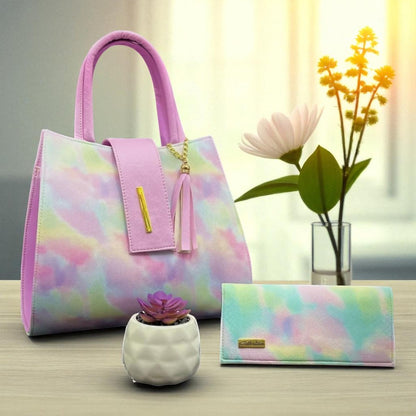 Bolsa de dama Julieta rosa y negro elegante sintética moderna resistente moda