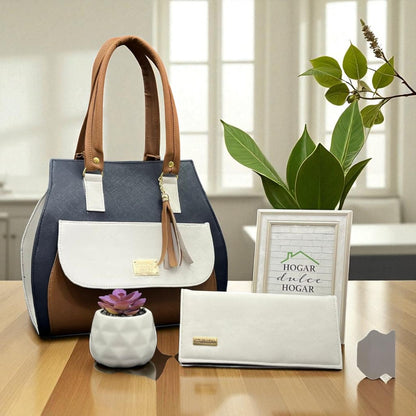 Bolsa de dama Camil tricolor rojo azul blanco elegante sintética resistente moda