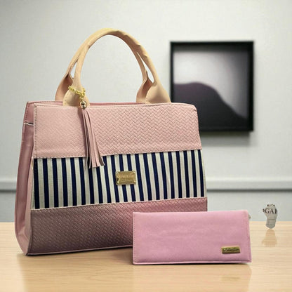 Bolsa de dama elegante Estefa negra rayas marino casual moderna resistente revender