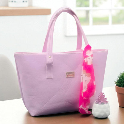 Bolsa negra AITANA de dama elegante con pañuelo floral, amplia, resistente, ideal revender