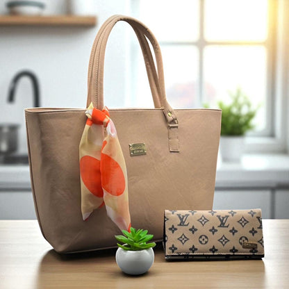 Bolsa negra AITANA de dama elegante con pañuelo floral, amplia, resistente, ideal revender