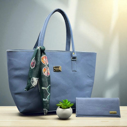 Bolsa negra AITANA de dama elegante con pañuelo floral, amplia, resistente, ideal revender