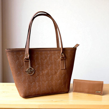 Bolsa tote dama ALEJANDRA elegante gris café NY grande asas largas moderna resistente