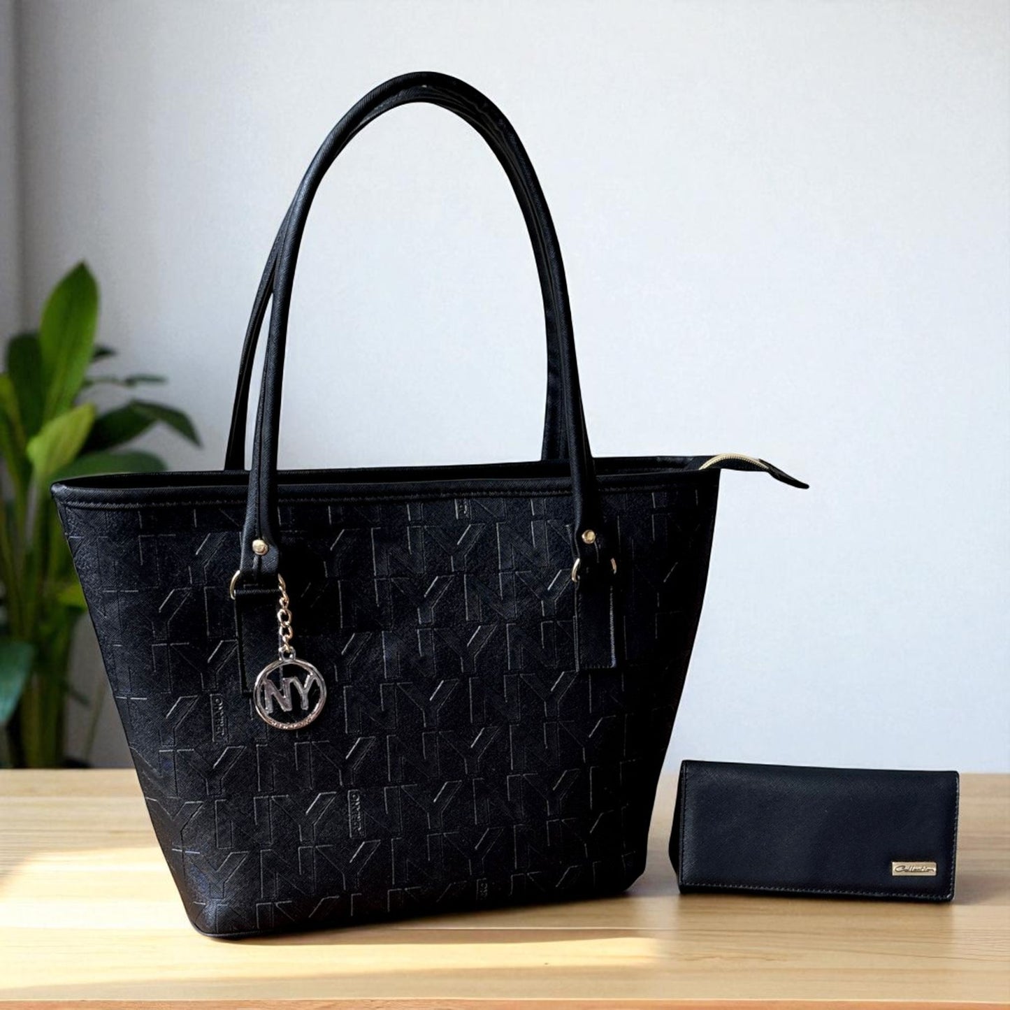 Bolsa tote dama ALEJANDRA elegante gris café NY grande asas largas moderna resistente