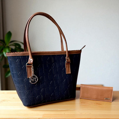 Bolsa tote dama ALEJANDRA elegante gris café NY grande asas largas moderna resistente