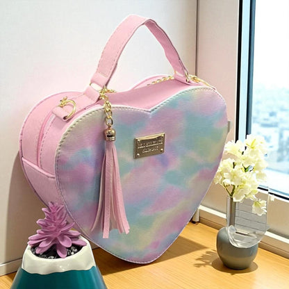 Bolsa de dama ANGELA corazón pastel elegante juvenil con correa larga moderna