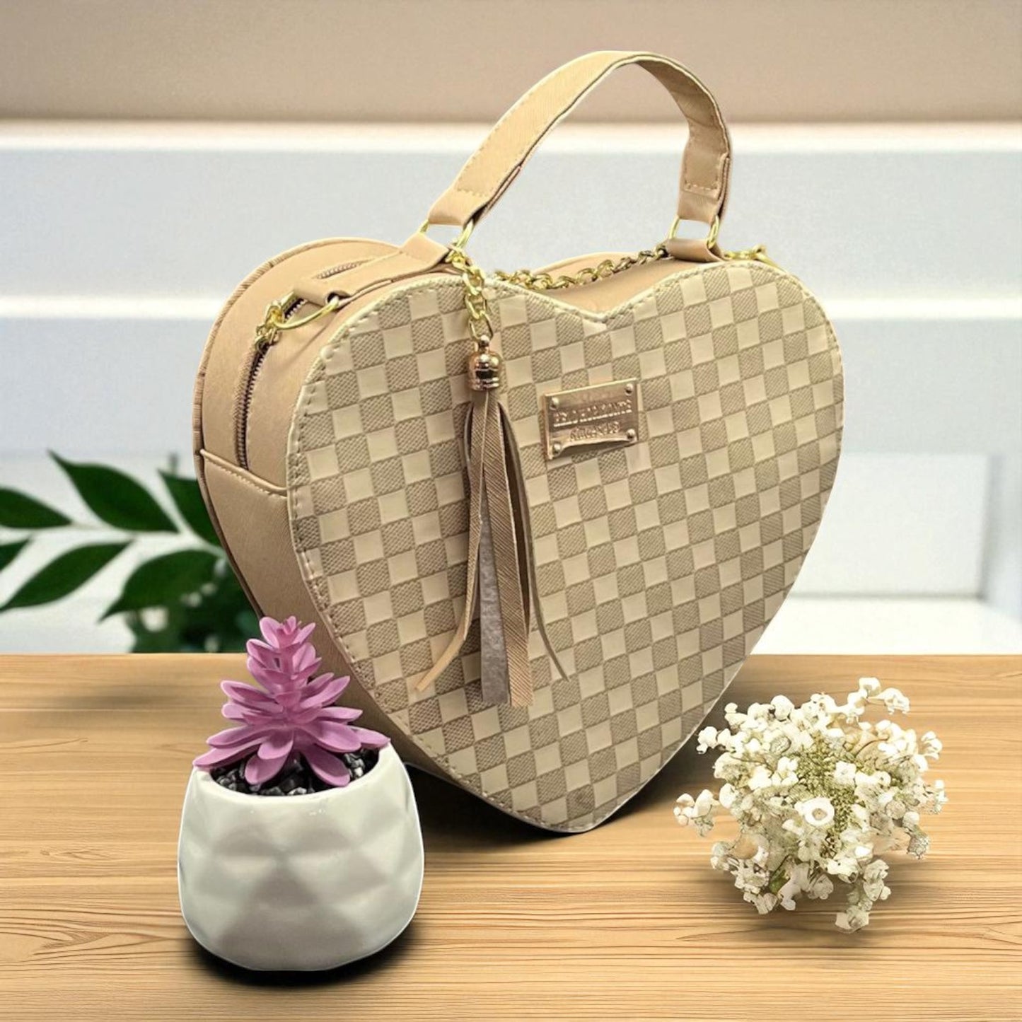 Bolsa de dama ANGELA corazón pastel elegante juvenil con correa larga moderna