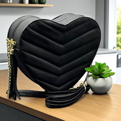 Bolsa de dama ANGELA corazón pastel elegante juvenil con correa larga moderna