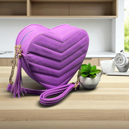 Bolsa de dama ANGELA corazón pastel elegante juvenil con correa larga moderna