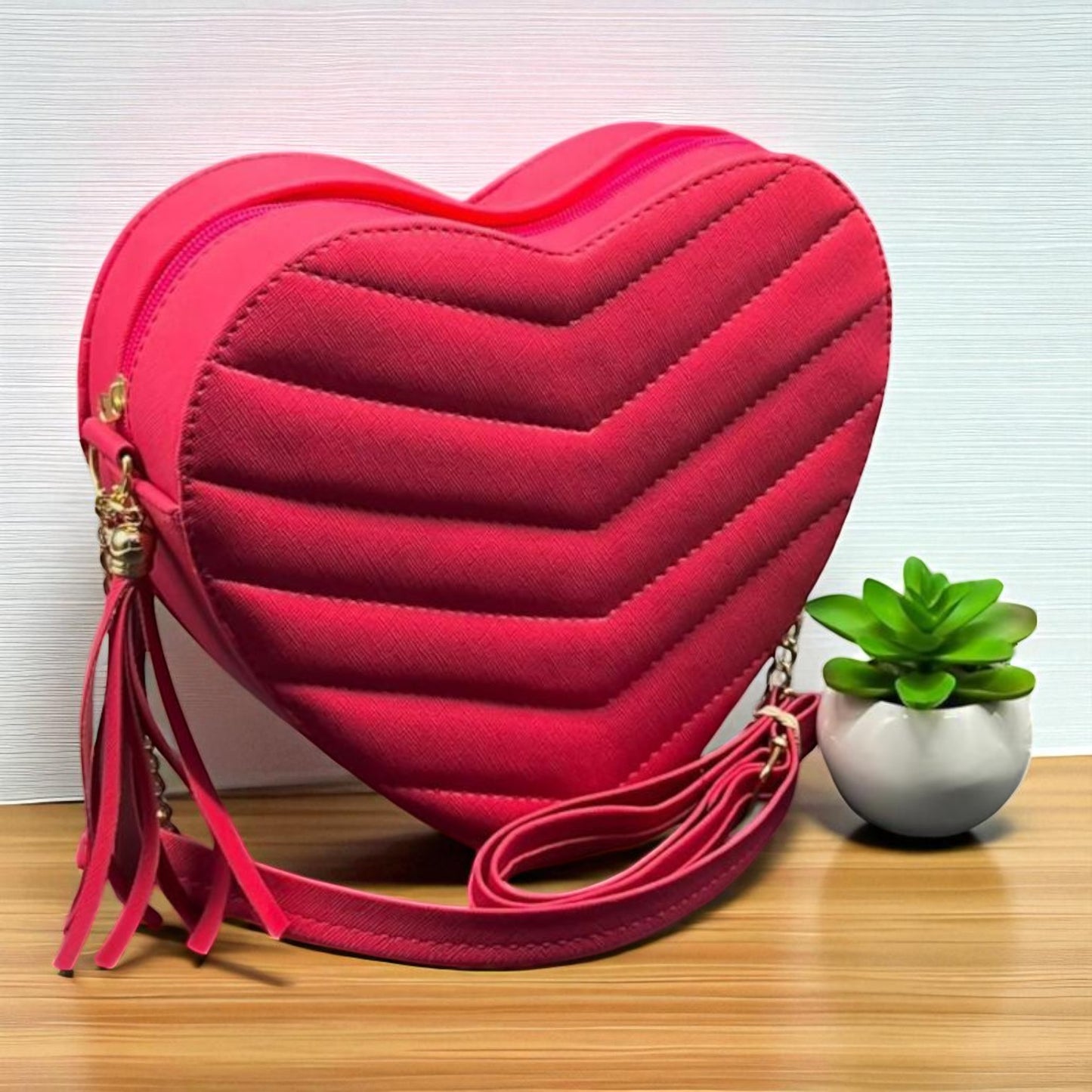 Bolsa de dama ANGELA corazón pastel elegante juvenil con correa larga moderna