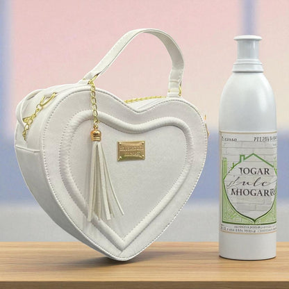 Bolsa de dama ANGELA corazón pastel elegante juvenil con correa larga moderna