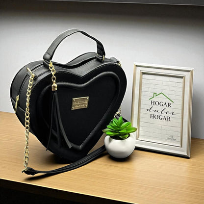 Bolsa de dama ANGELA corazón pastel elegante juvenil con correa larga moderna