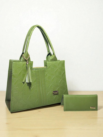 Bolsa de dama LUCIA color vino geométrica elegante grande resistente moda casual oficina