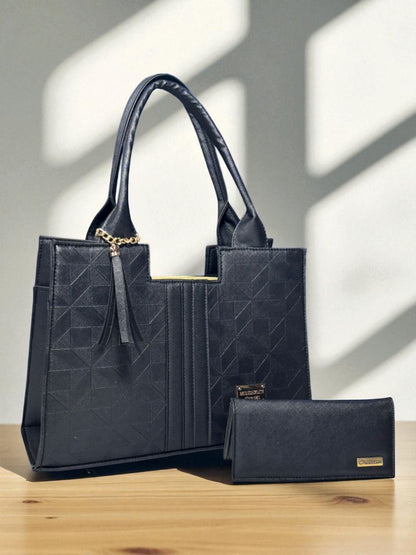 Bolsa de dama LUCIA color vino geométrica elegante grande resistente moda casual oficina