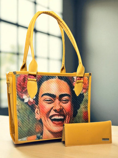 Bolsa Frida Sofía negra colores arte mexicano dama elegante moderna resistente tendencia