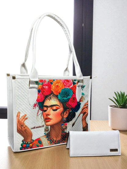 Bolsa Frida Sofía negra colores arte mexicano dama elegante moderna resistente tendencia