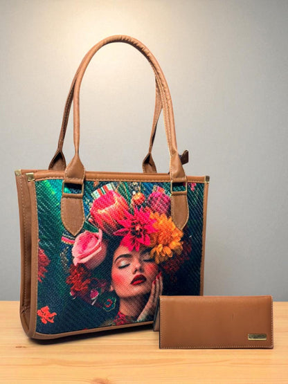 Bolsa Frida Sofía negra colores arte mexicano dama elegante moderna resistente tendencia