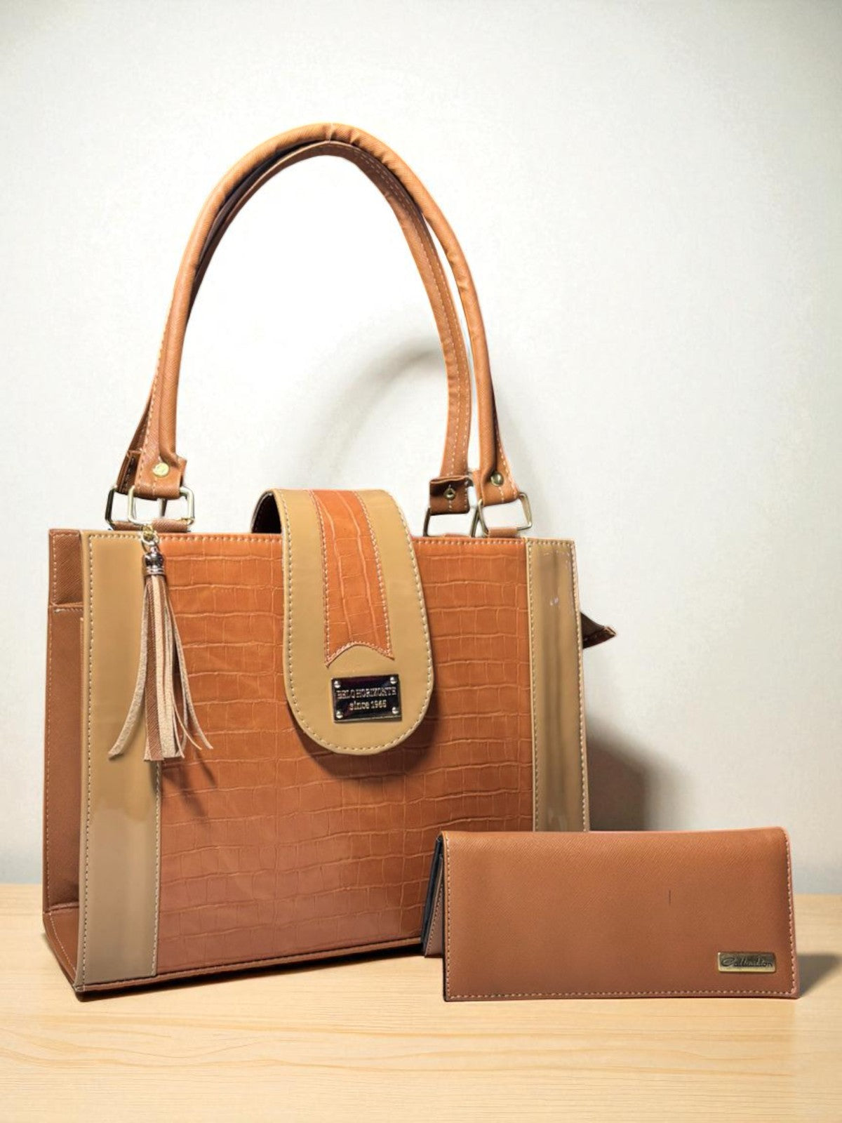 Bolsa de dama LIZETH elegante nude beige croco asa larga colgar hombro moda