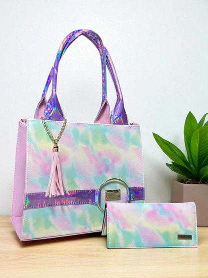 Bolsa de dama ELISA holográfica pastel elegante moderna grande resistente ideal revender