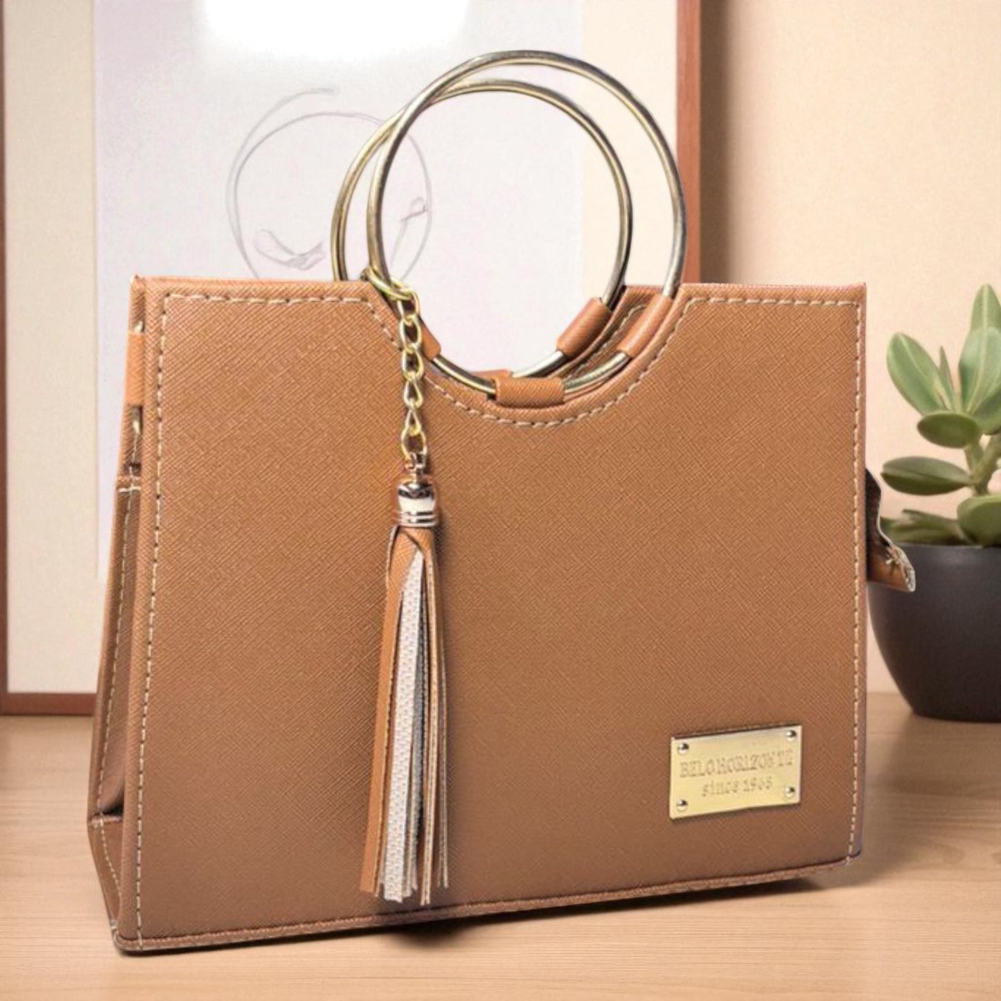 Bolsa de dama Victoria elegante moderna exclusiva negra sintética alta calidad duradera