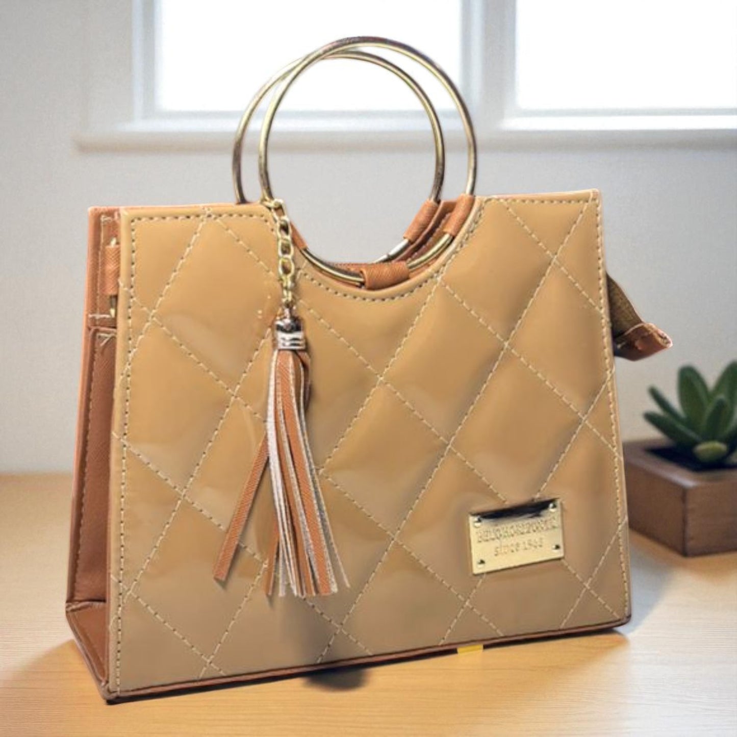 Bolsa de dama Victoria elegante moderna exclusiva negra sintética alta calidad duradera